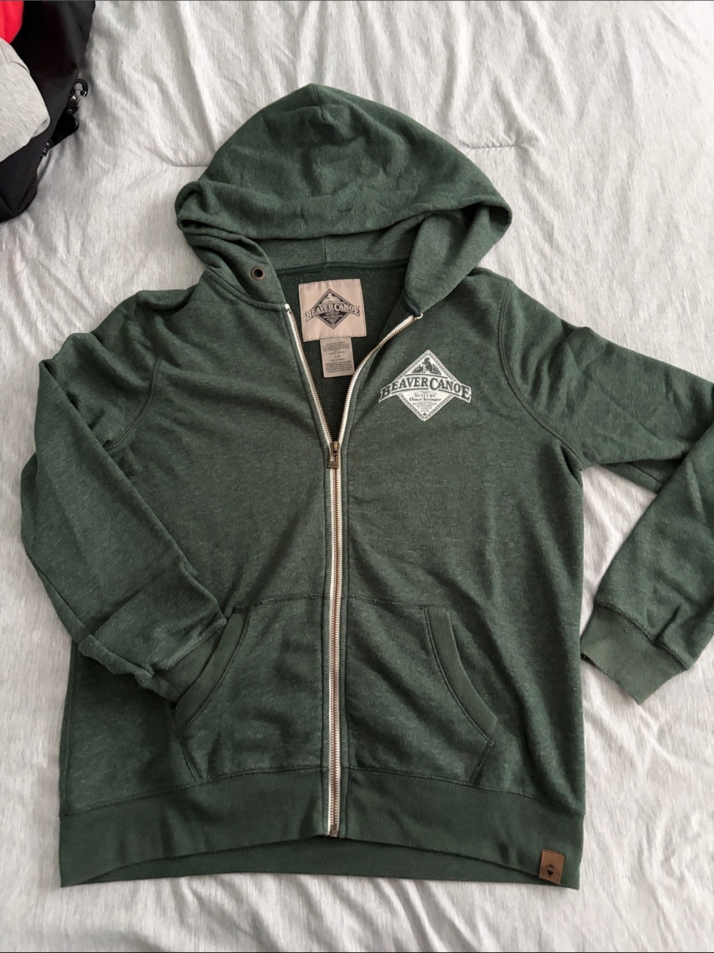 Beaver Canoe 🛶 Green Full-Zip Hoodie